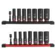Milwaukee 49-66-7021-49-66-7024 SHOCKWAVE Impact Duty 3/8 in. Metric and SAE Deep Impact Rated Socket Set (16-Piece)