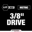Milwaukee 49-66-7021 SHOCKWAVE Impact Duty 3/8 in. Metric Deep Impact Rated Socket Set (8-Piece)