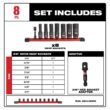 Milwaukee 49-66-7024 SHOCKWAVE Impact Duty 3/8 in. SAE Deep Impact Rated Socket Set (8-Piece)