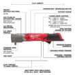 Milwaukee 2564-20 M12 FUEL 12V Lithium-Ion Brushless Cordless 3/8 in. Right Angle Impact Wrench (Tool-Only)