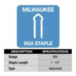 Milwaukee MPU112-960 1-1/2 in. 9-Gauge Galvanized Staples for M18 FUEL Utility Fencing Stapler (960 Per Box)