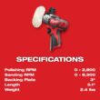 Milwaukee 2438-20 M12 12V Lithium-Ion Cordless Variable Speed Polisher/Sander (Tool-Only)
