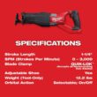 Milwaukee 2722-20 M18 FUEL 18V Lithium-Ion Brushless Cordless Super SAWZALL Orbital Reciprocating Saw (Tool-Only)