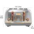 HADEN 75104 Heritage 1500-Watt 4-Slice Steel and Copper Wide Slot Retro Toaster