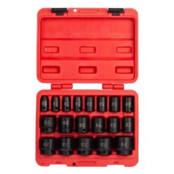 SUNEX TOOLS 2640 1/2 in. Drive SAE Impact Socket Set (19-Piece)