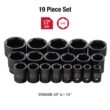 SUNEX TOOLS 2640 1/2 in. Drive SAE Impact Socket Set (19-Piece)