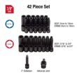 SUNEX TOOLS 3342 3/8 in. Drive SAE and Metric Master Impact Socket Set (42-Piece)