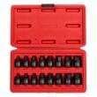 SUNEX TOOLS 3646 3/8 in. Drive Stubby Impact Hex Driver SAE and Metric Set (16-Piece)