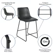 Flash Furniture Reagan Faux Leather Counter Stool, Gray, Set of 2