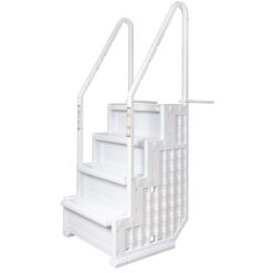 Aqua Select Everest in Pool Steps for Above Ground Swimming Pools, White