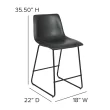 Flash Furniture Reagan Faux Leather Counter Stool, Gray, Set of 2