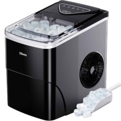 Silonn Ice Maker Countertop, 9 Cubes Ready in 6 Mins, 26lbs in 24Hrs, Self-Cleaning Ice Machine