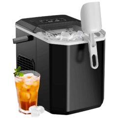 Silonn Ice Maker Countertop, Portable Ice Machine with Carry Handle, Black