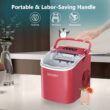 EUHOMY Countertop Ice Maker Machine with Handle, 26lbs in 24Hrs, Red EUHOMY Countertop Ice Maker Machine with Handle, 26lbs in 24Hrs, Red