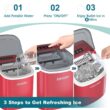 EUHOMY Countertop Ice Maker Machine with Handle, 26lbs in 24Hrs, Red EUHOMY Countertop Ice Maker Machine with Handle, 26lbs in 24Hrs, Red