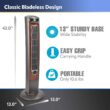 Lasko T42954 Oscillating Tower Fan, Nighttime Setting, Remote Control, 3 Quiet Speeds, 42.5", Silverwood, woodgrain and grey
