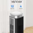 Dreo Tower Fan for Bedroom, 25 DB Quiet DC Smart Bladeless Fan, 27ft/s, Silver