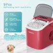 EUHOMY Countertop Ice Maker Machine with Handle, 26lbs in 24Hrs, Red EUHOMY Countertop Ice Maker Machine with Handle, 26lbs in 24Hrs, Red