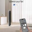 Dreo Tower Fan for Bedroom, 25 DB Quiet DC Smart Bladeless Fan, 27ft/s, Silver