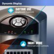 Lasko T42954 Oscillating Tower Fan, Nighttime Setting, Remote Control, 3 Quiet Speeds, 42.5", Silverwood, woodgrain and grey