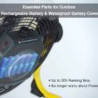 Geek Aire 12" Portable Battery Operated Fan with Metal Blade, 360 Vertical Tilt, 20h Run Time Cordless Fan