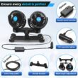 Poraxy Car Fan, 12V Cooling Fans for Backseat for Kids
