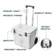 YETI Roadie 60 Wheeled Cooler with Retractable Periscope Handle, White