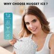 EUHOMY Nugget Ice Maker Countertop with Handle, Ready in 6 Mins, 34lbs/24H, Black