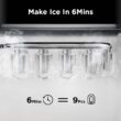 Silonn Ice Maker Countertop, 9 Cubes Ready in 6 Mins, 26lbs in 24Hrs, Self-Cleaning Ice Machine
