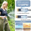 Advinski Garden Hose 100FT, Water Hose with 10 Function Nozzle, Sturdy, 550PSI
