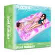 Sloosh Inflatable Tanning Pool Lounger Float-XL, 85" x 57" Extra Large Suntan Sun Tan tub, XL Hot Pink