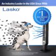 Lasko T42954 Oscillating Tower Fan, Nighttime Setting, Remote Control, 3 Quiet Speeds, 42.5", Silverwood, woodgrain and grey