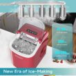 EUHOMY Countertop Ice Maker Machine with Handle, 26lbs in 24Hrs, Red EUHOMY Countertop Ice Maker Machine with Handle, 26lbs in 24Hrs, Red