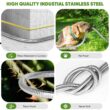 Unywarse Garden Hose 50ft, Stainless Steel Heavy Duty Water Hose with 10 Function Nozzle Flexible, Lightweight