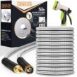 Unywarse Garden Hose 50ft, Stainless Steel Heavy Duty Water Hose with 10 Function Nozzle Flexible, Lightweight