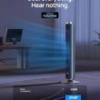 Dreo Tower Fan for Bedroom, 25 DB Quiet DC Smart Bladeless Fan, 27ft/s, Silver