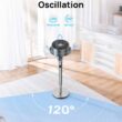 Dreo Standing Fan, Omni-directional Oscillating Fan For Bedroom, 80 ft Circulator With Remote