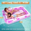 Sloosh Inflatable Tanning Pool Lounger Float-XL, 85" x 57" Extra Large Suntan Sun Tan tub, XL Hot Pink