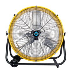 Tornado - 24 Inch High Velocity Heavy Duty Tilt Metal Drum Fan Yellow Commercial, (YELLOW)