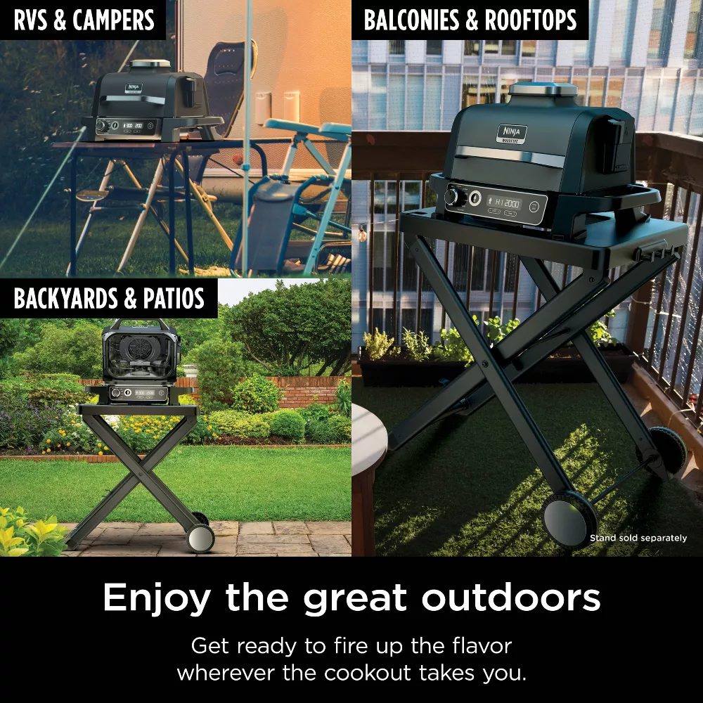 Ninja OG701 Woodfire Outdoor Grill & Smoker, 7-in-1 Master Grill, BBQ Smoker and Air Fryer with Woodfire Technology Ninja OG701 Woodfire Outdoor Grill & Smoker, 7-in-1 Master Grill, BBQ Smoker and Air Fryer with Woodfire Technology - Image 2