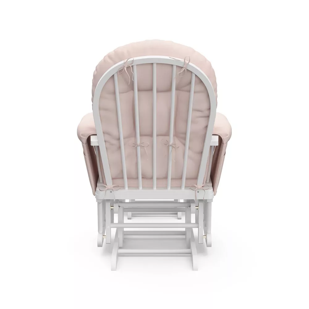 Storkcraft Hoop Glider Nursery Rocking Chair and Ottoman, White/Pink Storkcraft Hoop Glider Nursery Rocking Chair and Ottoman, White/Pink - Image 8