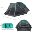 Wakeman Outdoors 6 Man Tent with Screen Room, Teal