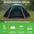 Wakeman Outdoors 6 Man Tent with Screen Room, Teal