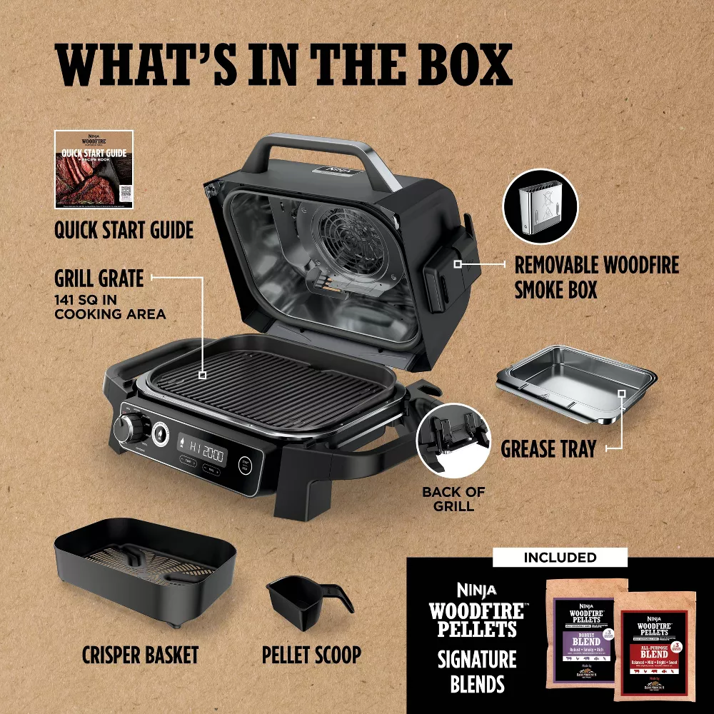 Ninja OG701 Woodfire Outdoor Grill & Smoker, 7-in-1 Master Grill, BBQ Smoker and Air Fryer with Woodfire Technology Ninja OG701 Woodfire Outdoor Grill & Smoker, 7-in-1 Master Grill, BBQ Smoker and Air Fryer with Woodfire Technology - Image 15