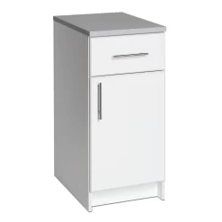 Prepac Elite 16" Storage Cabinet, White Storage Cabinet, Base Cabinet, Bathroom Cabinet, WED-1636