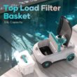 AIPER Scuba L1 Cordless Robotic Pool Cleaner - Automatic Pool Vacuum for Above Ground Pools up to 1100 sq.ft, White