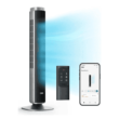 Dreo Tower Fan for Bedroom, 25 DB Quiet DC Smart Bladeless Fan, 27ft/s, Silver