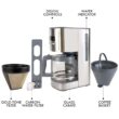 Kenmore KKCM12S 12-Cup Programmable Coffee Maker, Stainless Steel, with Reusable Filter, silver