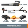 WORX Power Share 20-volt Max Cordless Battery String Trimmer and Leaf Blower Combo Kit 2 Ah (Battery & Charger Included)