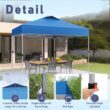 Summit Living 10x10ft Pop-up Canopy Tent Straight Legs Instant Canopy for Outside with Wheeled Bag - Blue